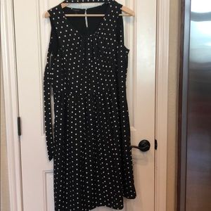 Black polka dot dress